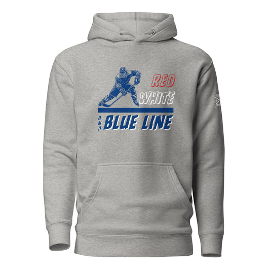 Red White and Blue Line Hoodie