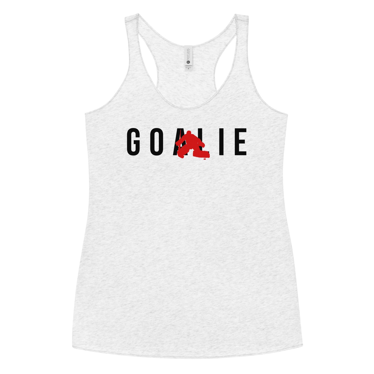 Goalie Silhouette Racer Tank