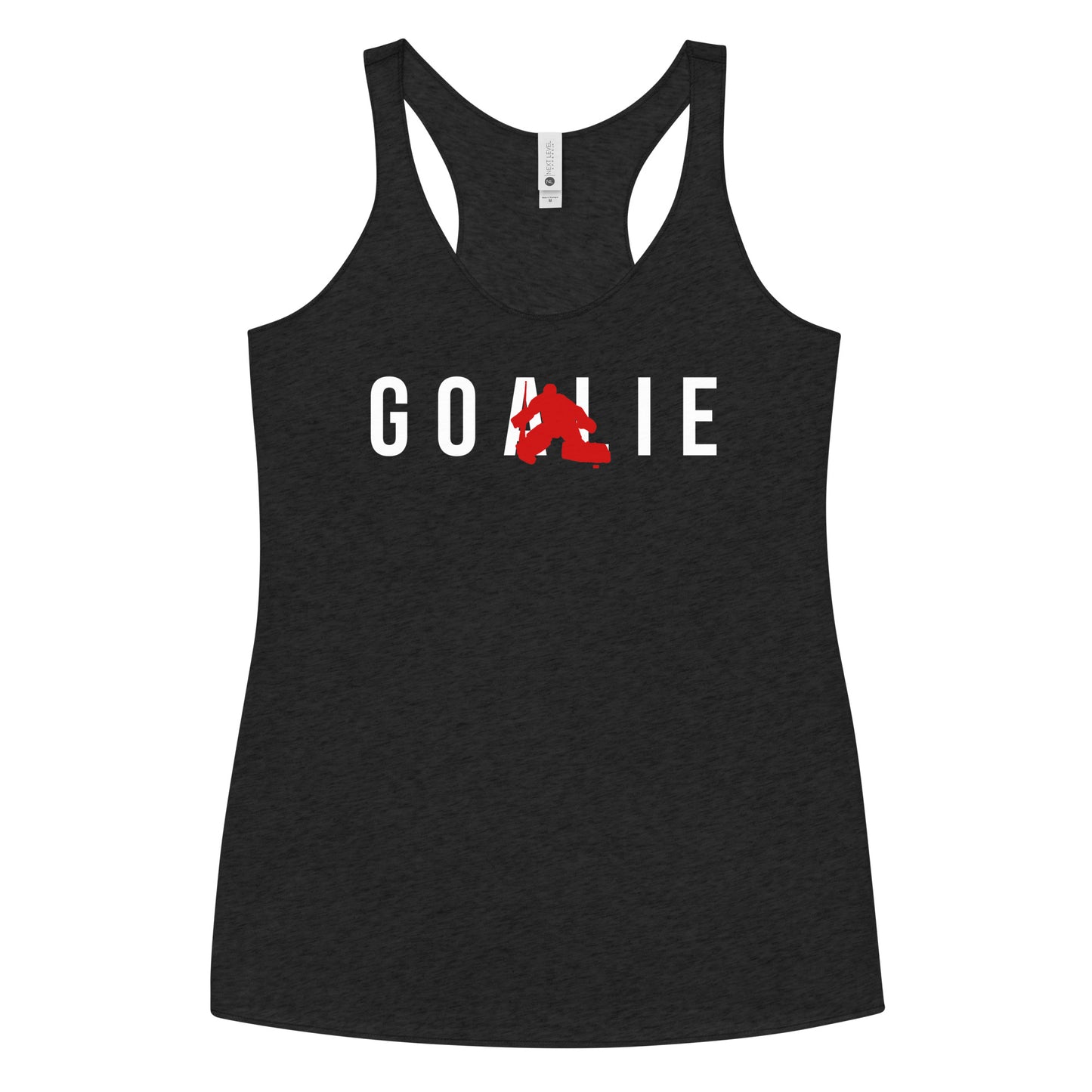 Goalie Silhouette Racer Tank