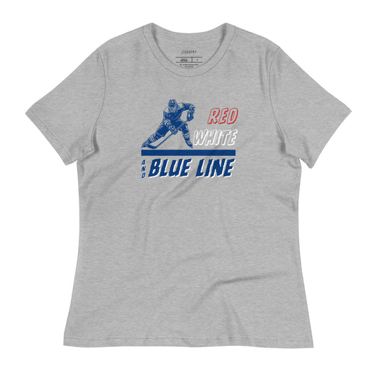 Red White and Blue Line Women's Relaxed T-Shirt