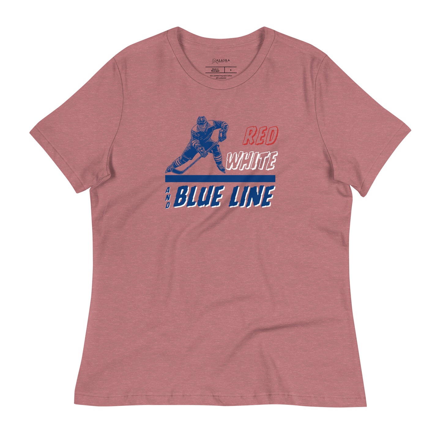 Red White and Blue Line Women's Relaxed T-Shirt