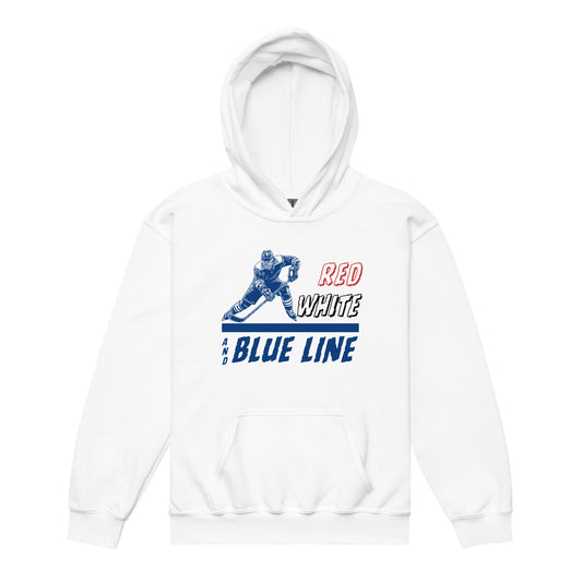 Red, White, and Blue Line Kids Hoodie