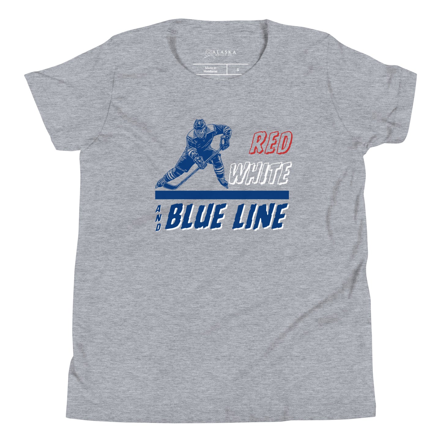 Red White and Blue Line Kids T-Shirt