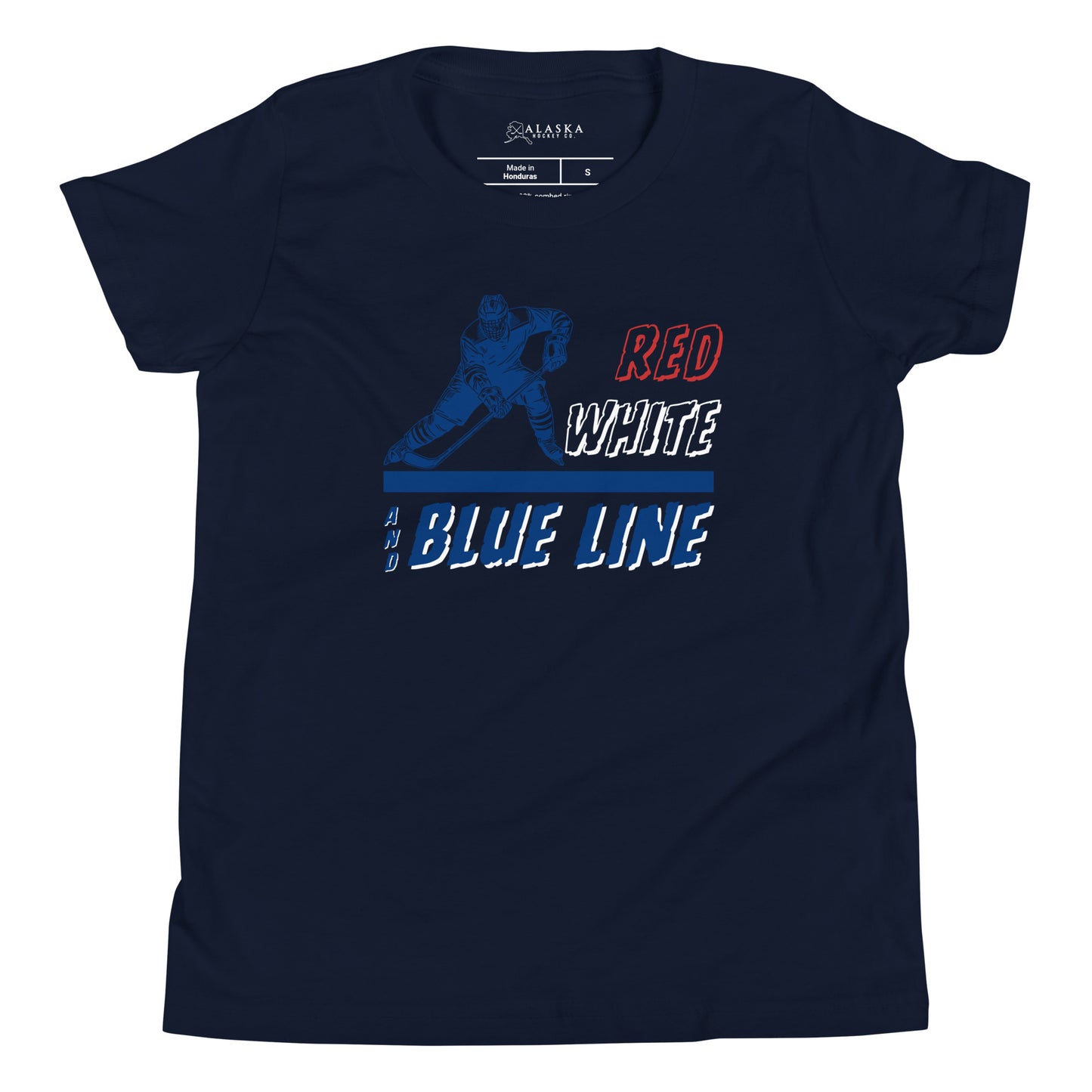 Red White and Blue Line Kids T-Shirt